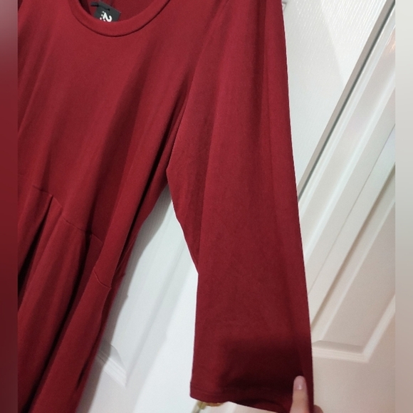 NWOT 24seven Comfort Apparel Wine Fit and Flare Plus Size Dress in Size 3X - Picture 9 of 12